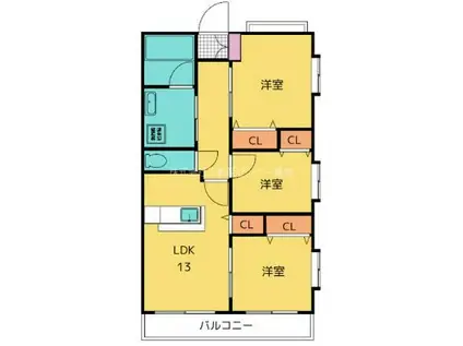 リューレント・RII(3LDK/2階)の間取り写真