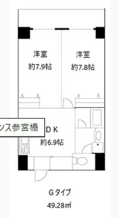 ヒューリックレジデンス参宮橋 2階階 間取り