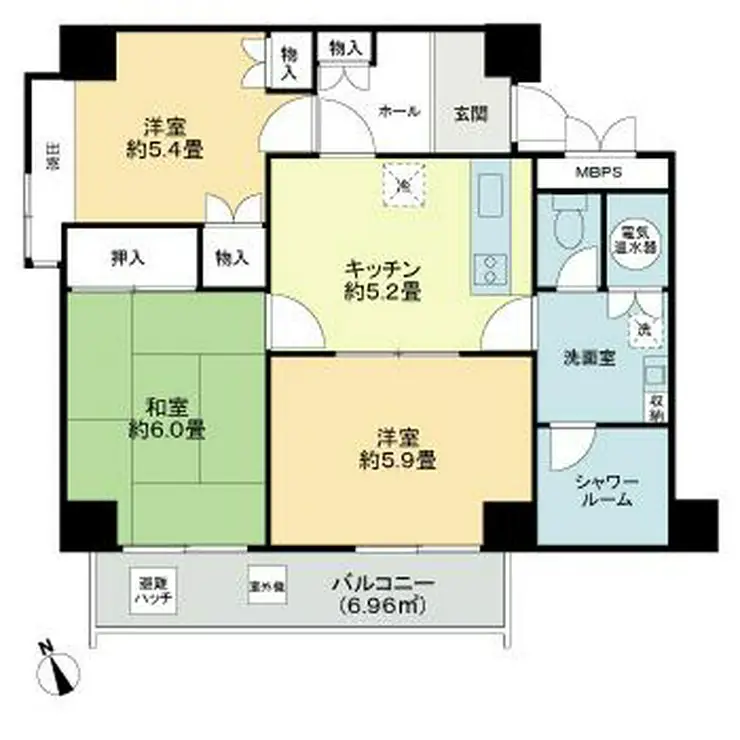 メガロン御殿山 6階階 間取り