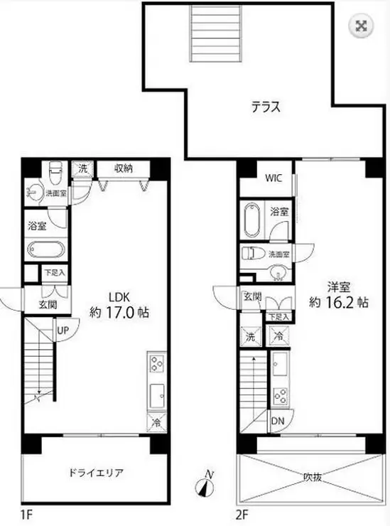 レガリア都立大レジデンス 1階階 間取り