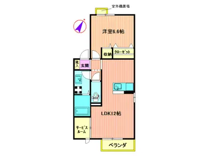 ワインドエル(1SLDK/2階)の間取り写真