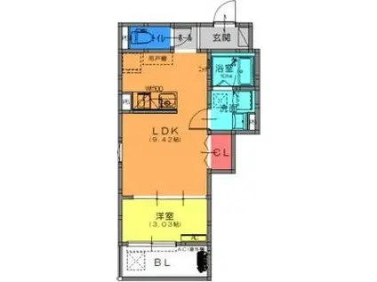 FSTYLE西取石4号館(1LDK/2階)の間取り写真