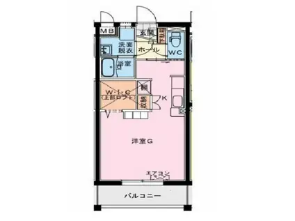 ALBERO BELLO K3(ワンルーム/2階)の間取り写真