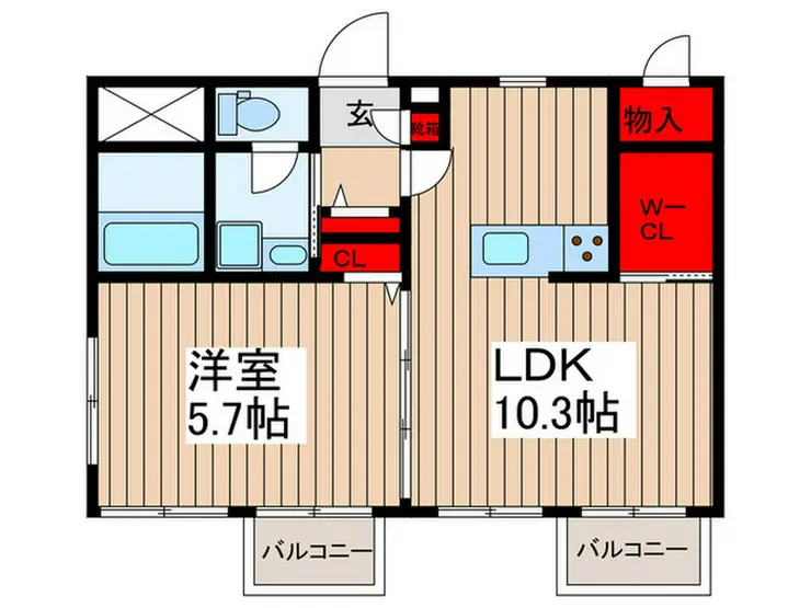 イーストエッヂ 2階階 間取り