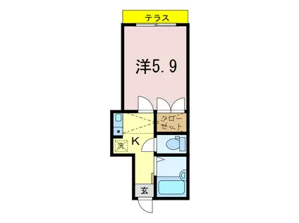 フェアモント(1K/1階)の間取り写真