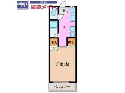 クレールハウス(1K/3階)の間取り写真