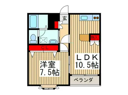 シャルマンピエース(1LDK/1階)の間取り写真