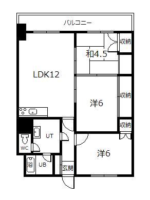 ロジェ7・6(3LDK/3階)の間取り写真