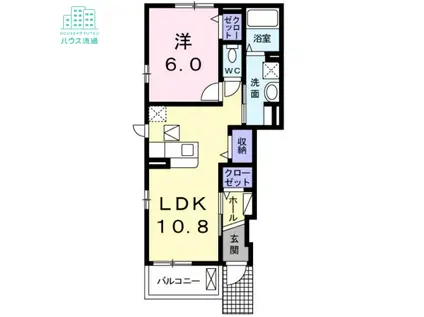 ボンヌール諏訪(1LDK/1階)の間取り写真