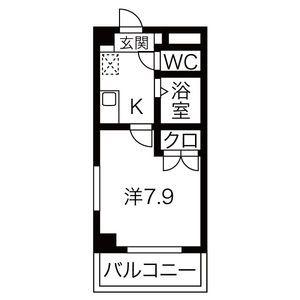 プロビデンス泉(1K/7階)の間取り写真