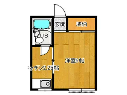 コーポ中川(1K/2階)の間取り写真