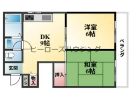 ミレ桜塚(2DK/5階)の間取り写真