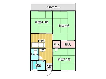 シティハイム清水(3K/2階)の間取り写真