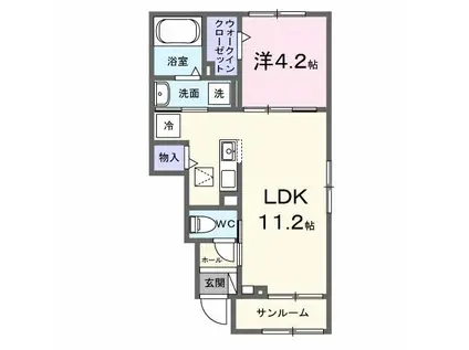 BRISA DESPACIOIII(1LDK/1階)の間取り写真