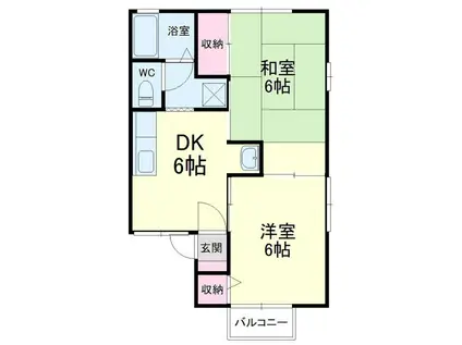 リヴェールエレガンA(2DK/2階)の間取り写真