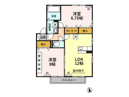 リビングタウン長良(2LDK/2階)の間取り写真