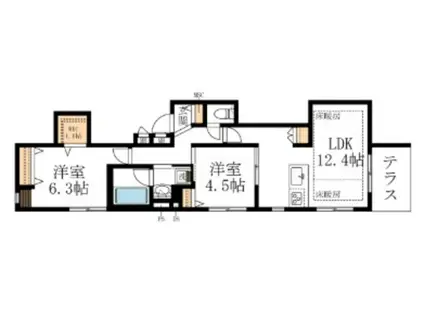 AI・GRANDIR逗子(2LDK/1階)の間取り写真