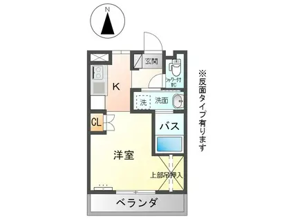 BRANDNEW常田(1K/3階)の間取り写真