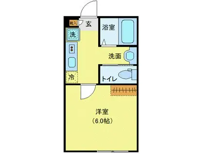 AZEST-RENT西調布(1K/1階)の間取り写真