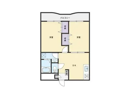 アムール・エス(2DK/3階)の間取り写真