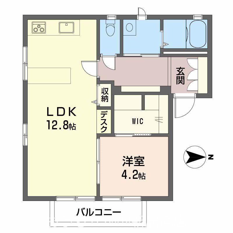 フォーレス横水(1LDK/1階)の間取り写真