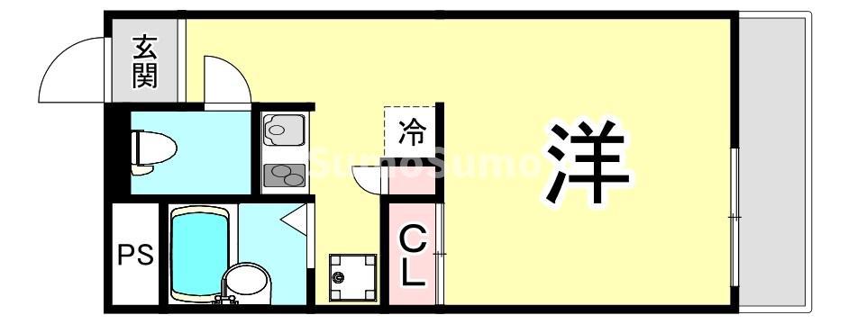 レオパレス高尾I(1K/1階)の間取り写真