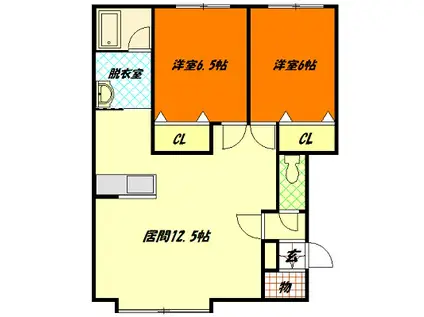 コープランドII(2LDK/1階)の間取り写真