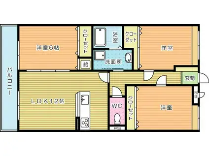 リトルフォレスト守恒(3LDK/3階)の間取り写真