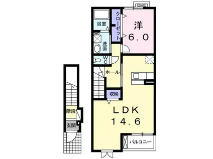 コッティII 310(1LDK/2階)の間取り写真
