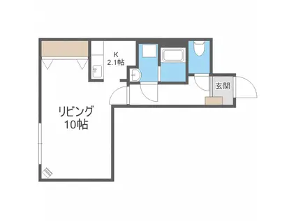ボヌール17(1K/4階)の間取り写真