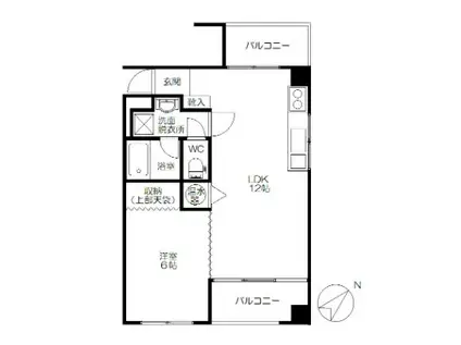 ライオンズマンション久留米(1LDK/7階)の間取り写真