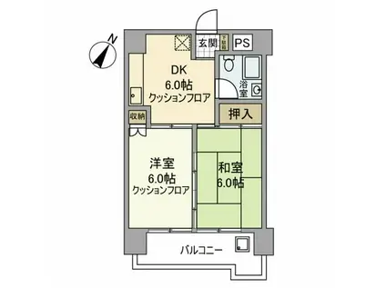 パラスト品川(2DK/3階)の間取り写真