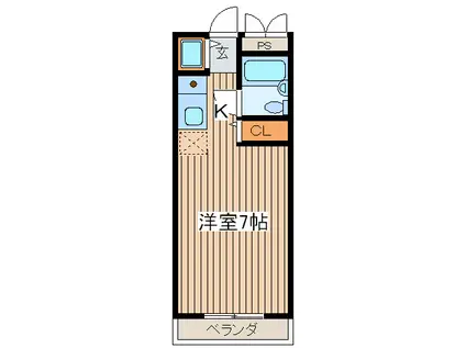 フレール南林間(1K/3階)の間取り写真