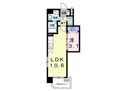 ウイングロード(1LDK/5階)の間取り写真