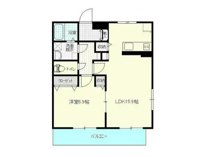 サンモールII(1LDK/2階)の間取り写真