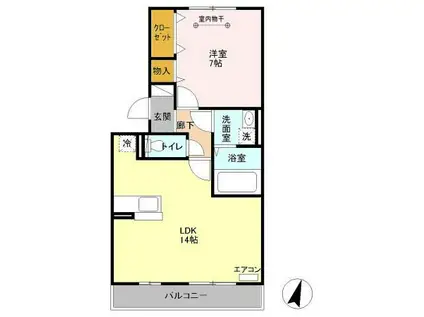 ブライトコート(1LDK/1階)の間取り写真