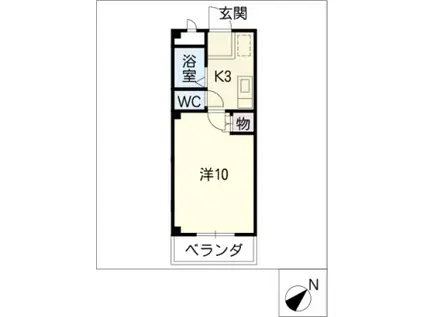 グリーンハイツ諸ノ木(1K/4階)の間取り写真