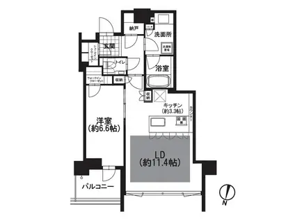 プレミスト天神赤坂タワー(1LDK/4階)の間取り写真