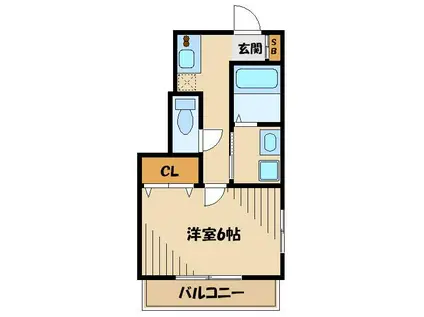 ソレイユ(1K/1階)の間取り写真