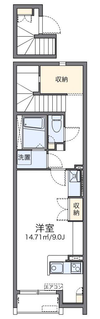レオネクストTK(ワンルーム/2階)の間取り写真