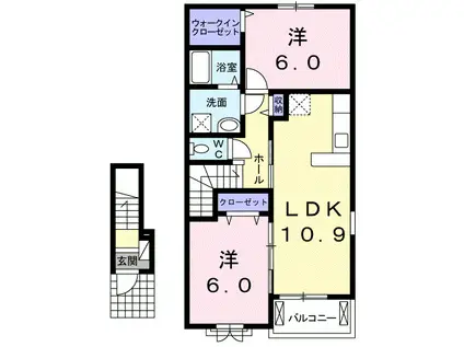ルミナスあくいIII(2LDK/2階)の間取り写真