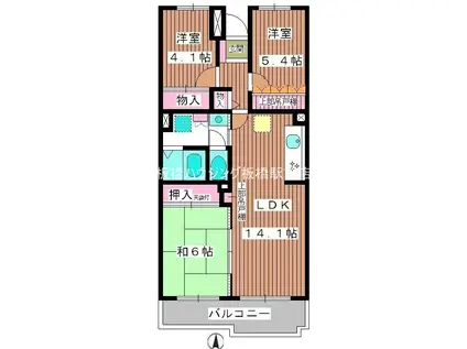 アルタイル平和台(3LDK/3階)の間取り写真