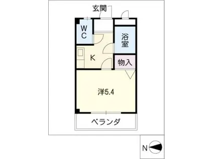 Tテラス鳴海(1K/1階)の間取り写真