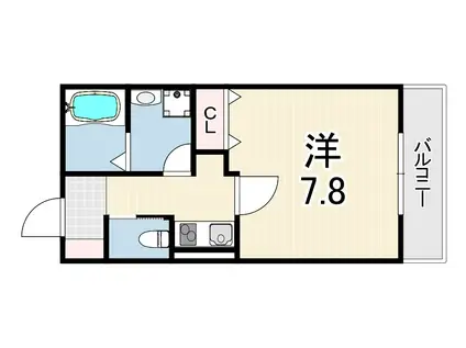 ラ・ポルテ藤原台(1K/1階)の間取り写真