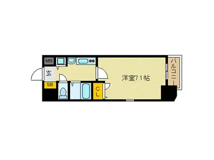 プレサンス梅田イースト(1K/8階)の間取り写真