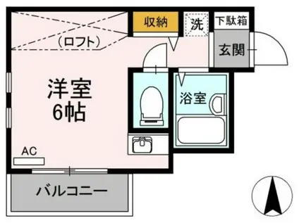 メゾンファインIII(ワンルーム/2階)の間取り写真