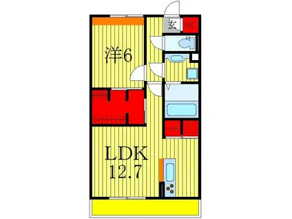 MS おおたか(1LDK/2階)の間取り写真