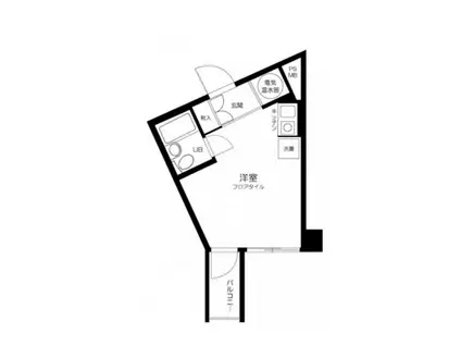 ハイベール三田(ワンルーム/2階)の間取り写真