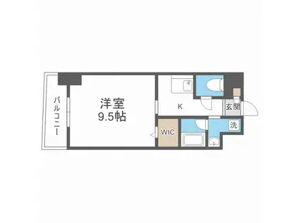 KHKコート西野田(1K/4階)の間取り写真