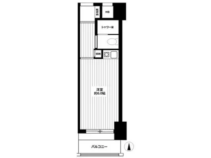ライオンズマンション海老名(ワンルーム/1階)の間取り写真